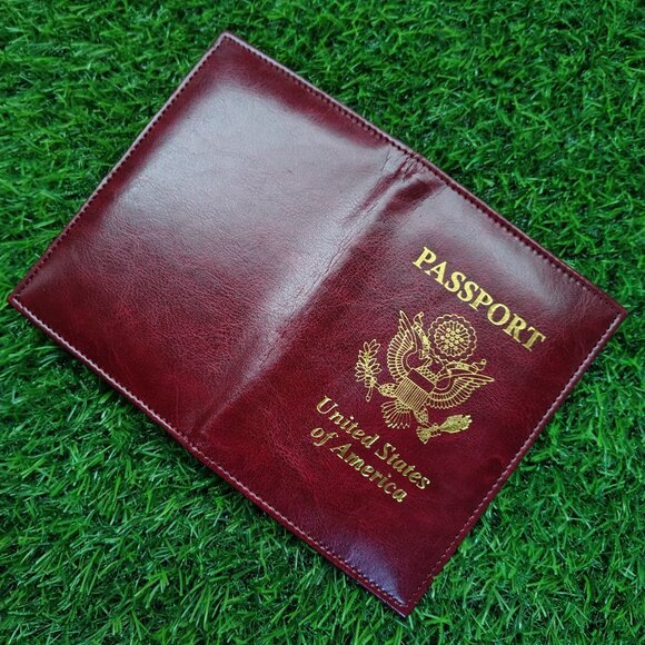 Leather Passport Cover, Leather Passport Holder - Picture 3 of 7